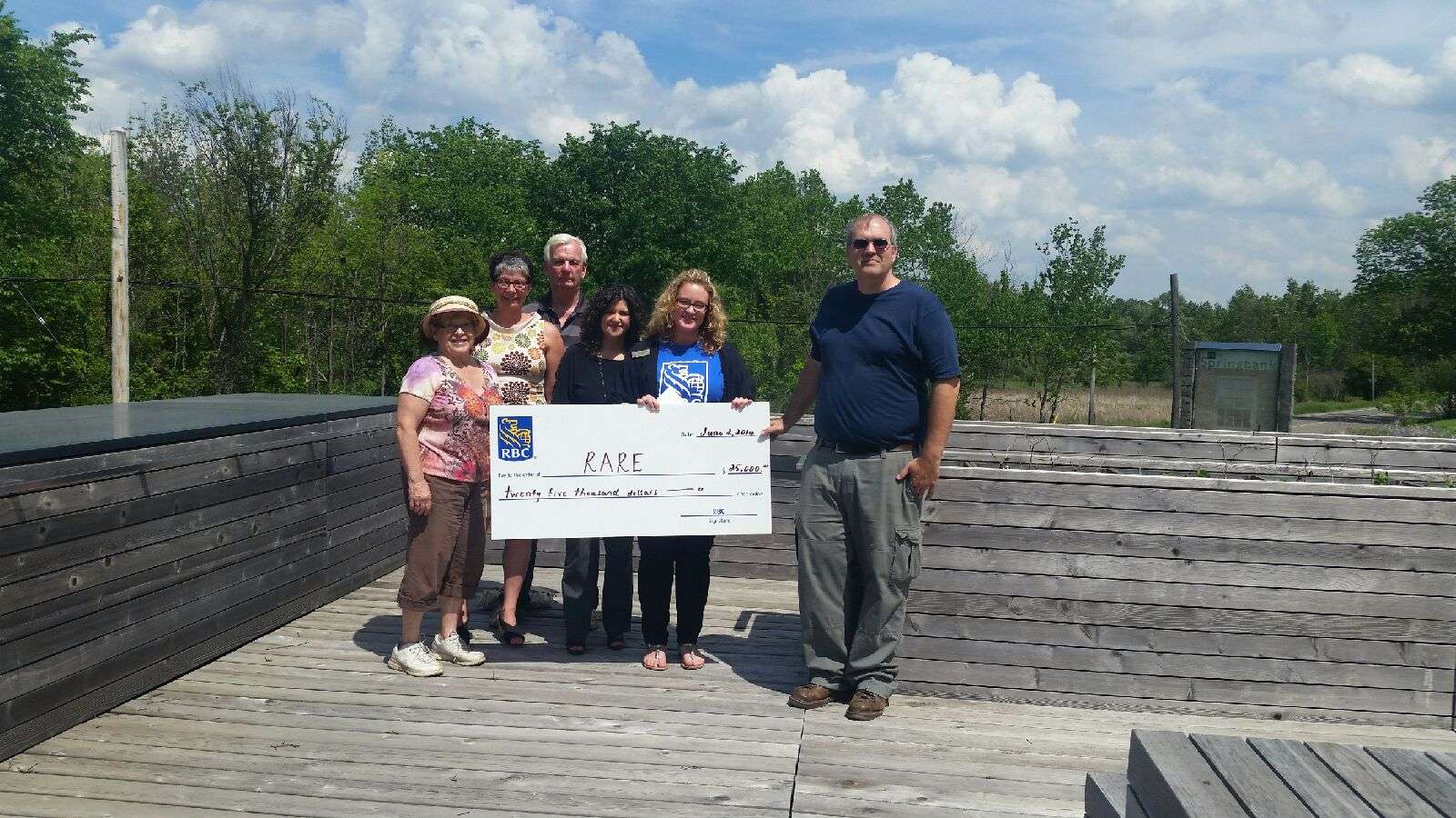 RBC Blue Water Day cheque presentation at rare's North House with rare staff and volunteers and local RBC representatives Nadeen Hibbs and Eduarda Lopes _Photo by Carleigh Pope